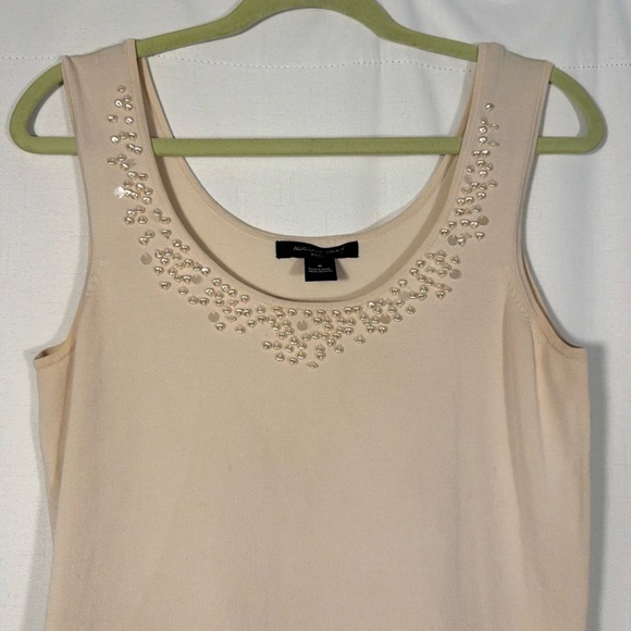 August Silk Cream Beaded Sleeveless Top - Picture 4 of 5